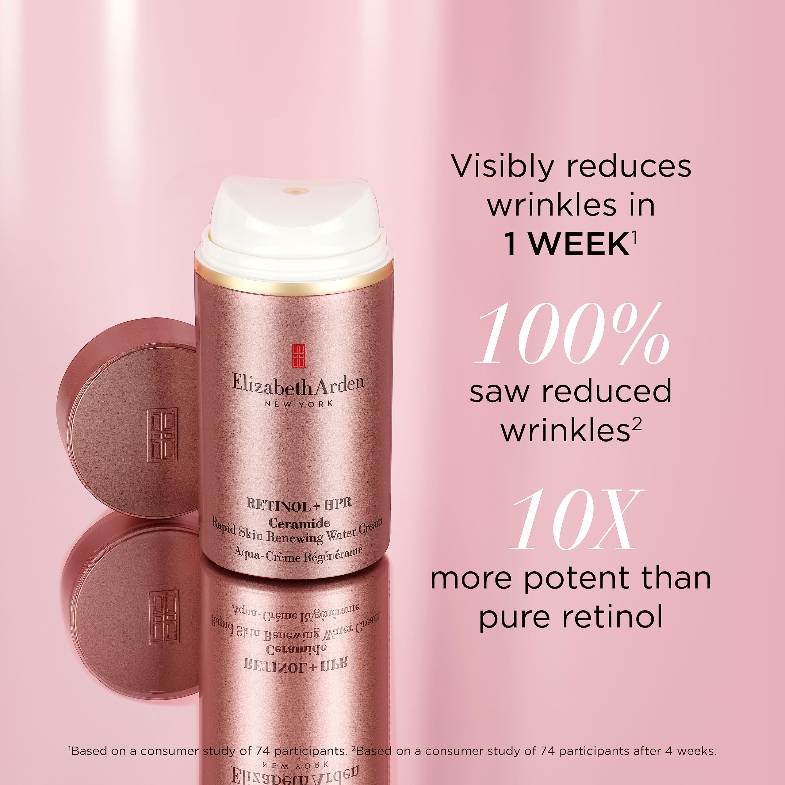 Elizabeth Arden Retinol Serum Wrinkle Filler + HPR Next Generation Retinoid, Ceramide, and Peptide Rapid Skin Renewing Water Day and Night Cream for Face and Neck, 1.7 fl. Oz